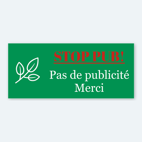2 Autocollant STOP PUB PAS DE PUB MERCI boite aux lettres stickers